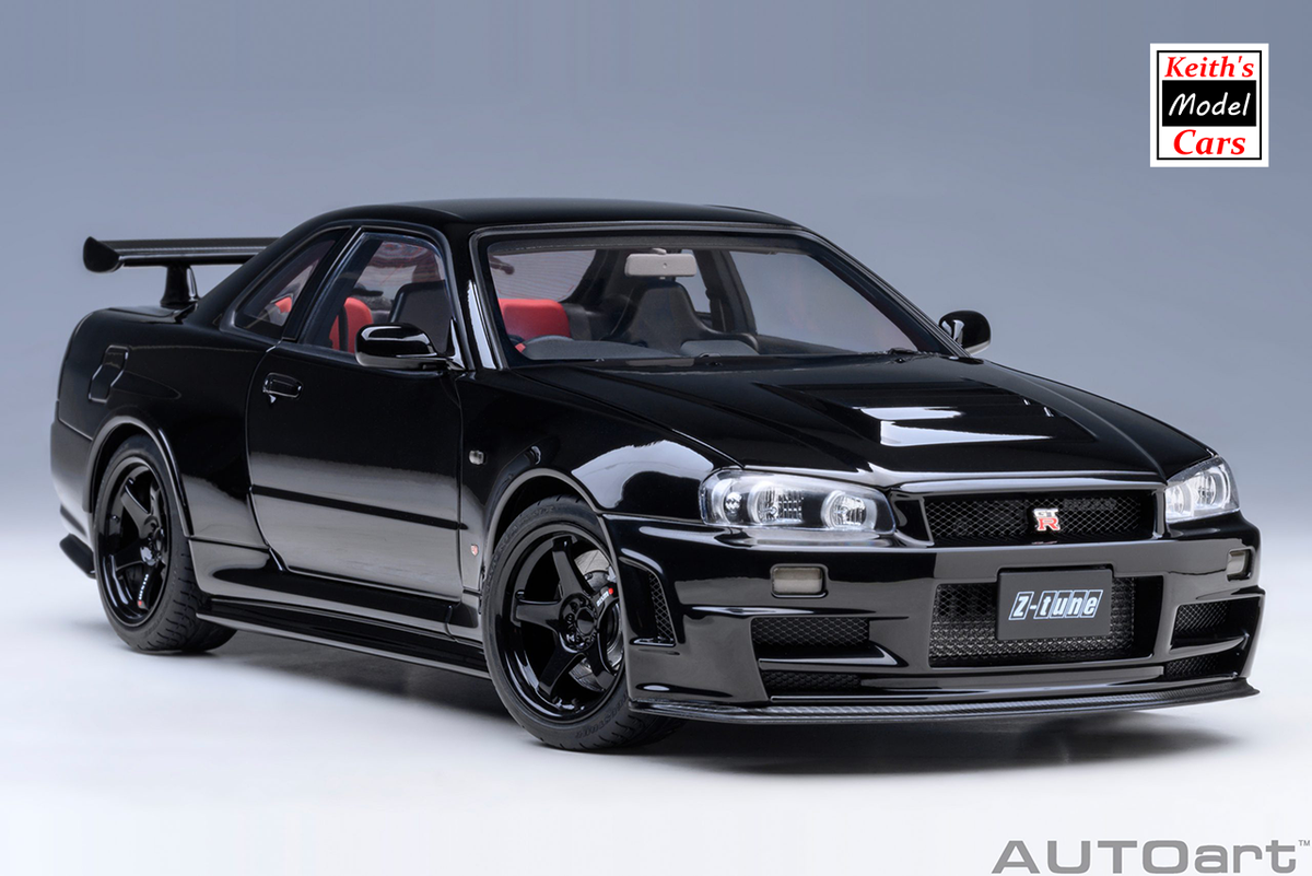 1:18 Scale AUTOart Models Nissan Skyline GT-R (R34) Z-Tune in Black Pearl  (AA77463)