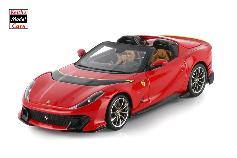 1:43 Scale BBR Models Ferrari 812 Competizione Aperta in Rosso Corsa 322  (BBRC263C3) – Keith's Model Cars