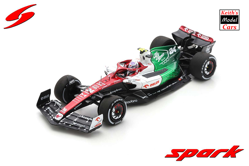 1:43 Scale Spark Models Alfa Romeo F1 Team Orlen C42 - Azerbaijan GP 2022 -  No.24 Zhou Guanyu (S8538)