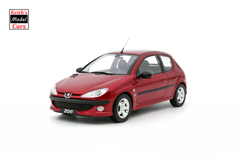 1:18 Scale OTTOmobile 1999 Peugeot 206 S16 in Rouge Lucifer EKQ (OT1039) –  Keith's Model Cars