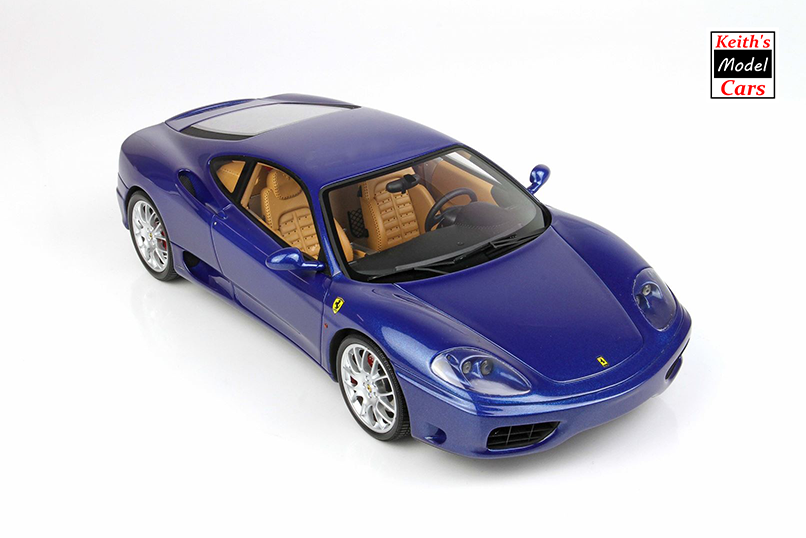 1:18 Scale BBR Models Ferrari 360 Modena (1999) in Blu Tour de France with  F1 Transmission (P18205C)