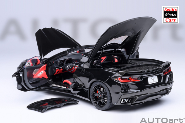 [1/18 Scale] Chevrolet Corvette C8 Stingray Z51 in Black by AUTOart Models