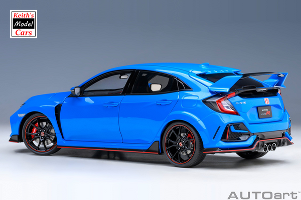 [1/18 Scale] Honda Civic Type R (FK8) 2021 in Racing Blue Pearl by AUTOart Models