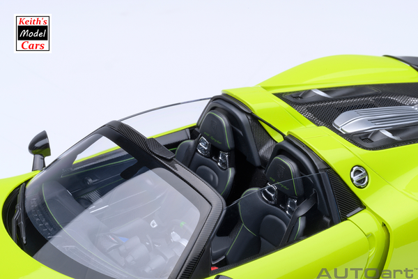 [1/18 Scale] Porsche 918 Spyder Weissach Package in Acid Green by AUTOart Models