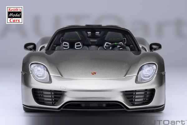 [1/18 Scale] Porsche 918 Spyder Weissach Package in Liquid Metal Silver by AUTOart Models