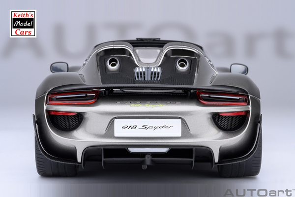 [1/18 Scale] Porsche 918 Spyder Weissach Package in Liquid Metal Silver by AUTOart Models