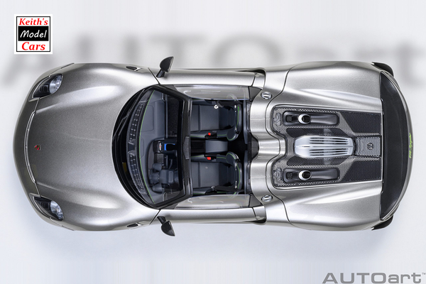 [1/18 Scale] Porsche 918 Spyder Weissach Package in Liquid Metal Silver by AUTOart Models