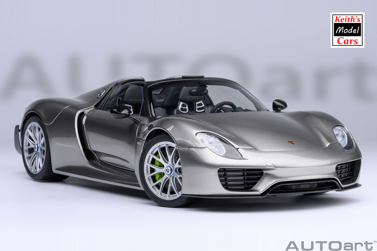 [1/18 Scale] Porsche 918 Spyder Weissach Package in Liquid Metal Silver by AUTOart Models