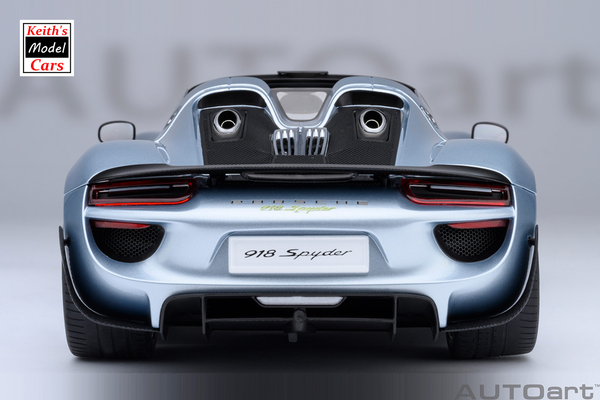 [1/18 Scale] Porsche 918 Spyder Weissach Package in Liquid Metal Blue Chrome by AUTOart Models