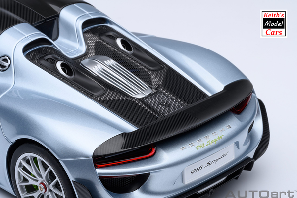 [1/18 Scale] Porsche 918 Spyder Weissach Package in Liquid Metal Blue Chrome by AUTOart Models