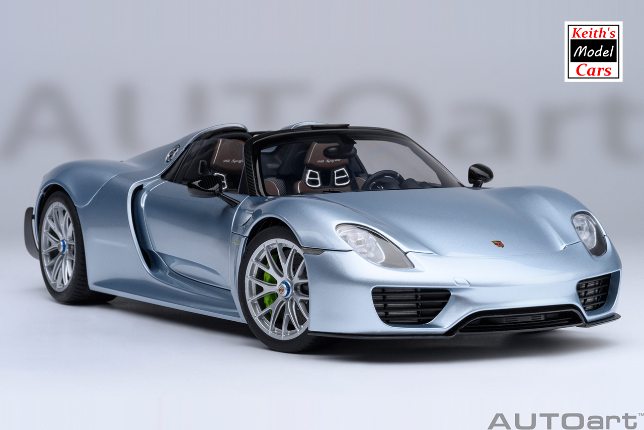 [1/18 Scale] Porsche 918 Spyder Weissach Package in Liquid Metal Blue Chrome by AUTOart Models