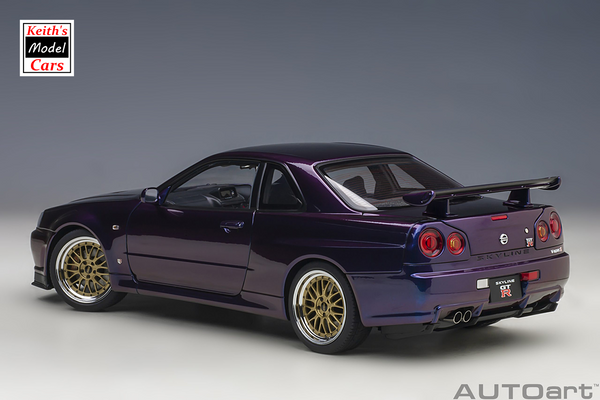 [1/18 Scale] Nissan Skyline GT-R (R34) V-Spec II in Midnight Purple III w/ BBS LM Wheels by AUTOart Models