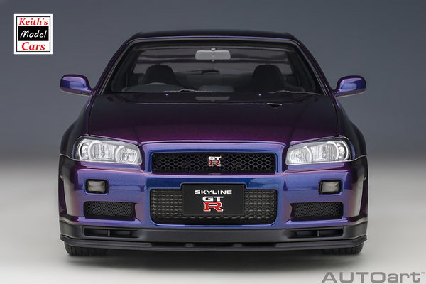 [1/18 Scale] Nissan Skyline GT-R (R34) V-Spec II in Midnight Purple III w/ BBS LM Wheels by AUTOart Models