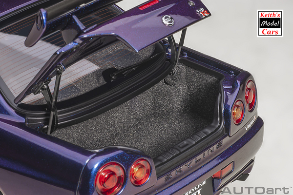 [1/18 Scale] Nissan Skyline GT-R (R34) V-Spec II in Midnight Purple III w/ BBS LM Wheels by AUTOart Models